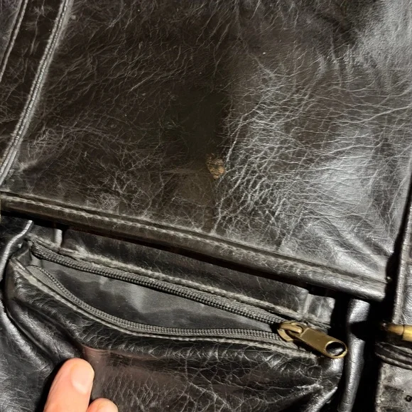 Vintage "Genuine Italian Leather" Men's Laptop briefcase black - Picture 7 of 8